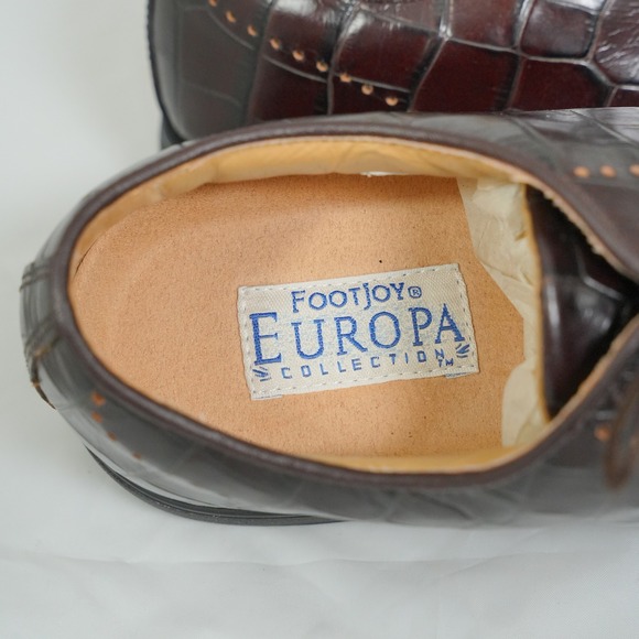 FootJoy Europa Collection Womens Golf Shoes Brown Crocodile Leather Size 7.5 - Picture 6 of 9